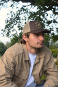 Saddle Brown and Khaki Classic Logo Trucker