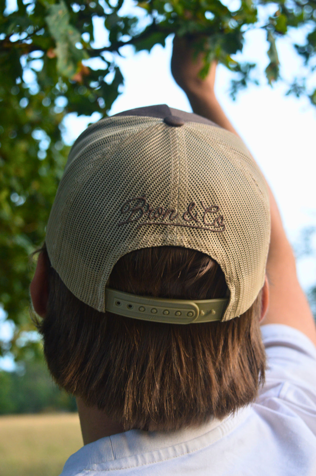 Saddle Brown and Khaki Classic Logo Trucker